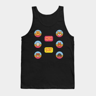 Cute Retro Dog Breeds - with quotes Six Pack Tank Top